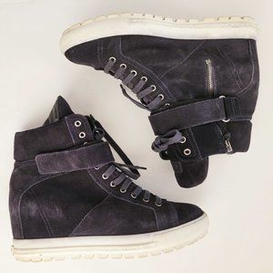 Miu Miu Suede High Top Sneaker Boots